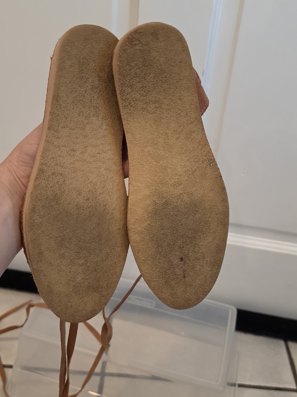 Brown Leather Sunflower Embroidered Sandals - Picture 2 of 4